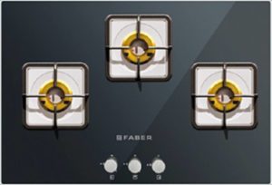 FABER HCT 753 CRS LBR EI Glass Hob with 3 Burners